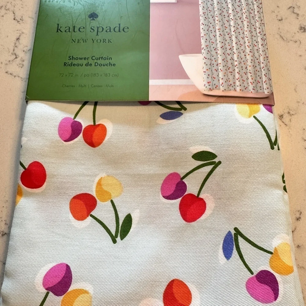 Kate Spade Cherries Shower Curtain - 72 x 72 - NWT